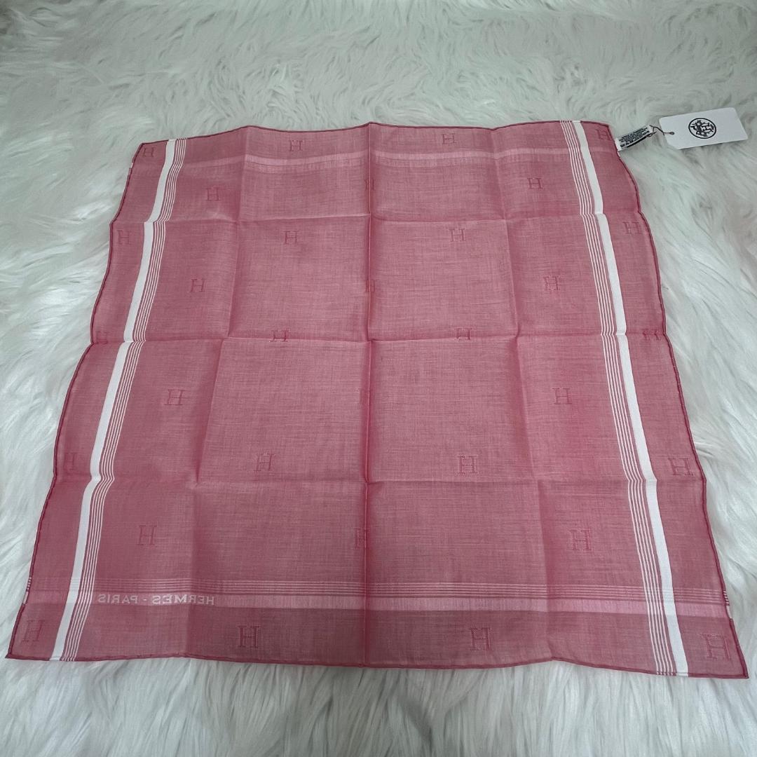 新品タグ箱付き✨エルメス ハンカチ ハンカチーフ　HERMES　ピンク