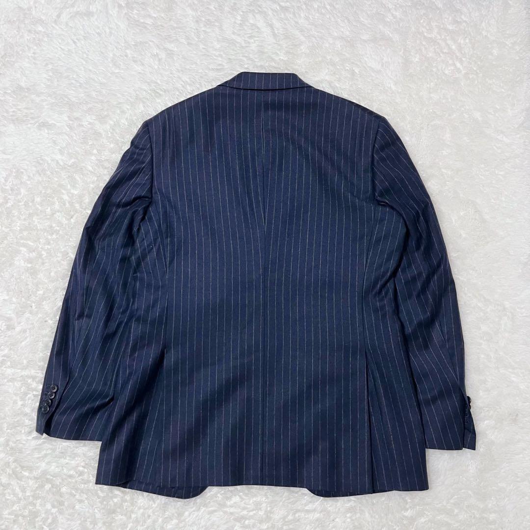 h’m tailored スーツ 3ピース 紺ストライプ A6 メンズ