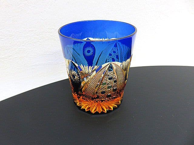 K*e様 未使用品　黒木国昭作　綾切子　オールドファッショングラス　共箱付き　現