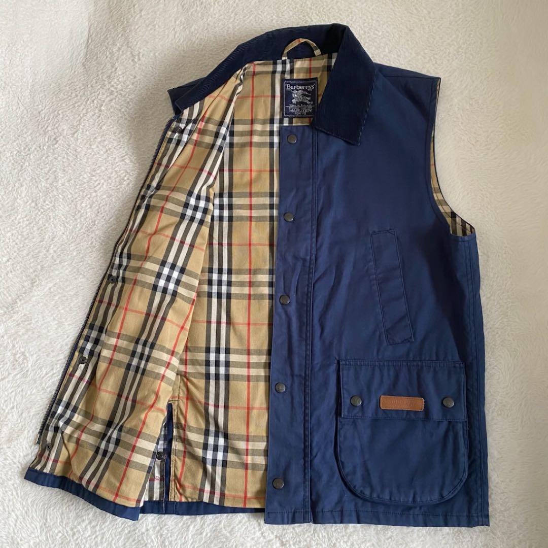90s Burberrys 丸善　フィールドベスト　ノバチェック　コーデュロイ