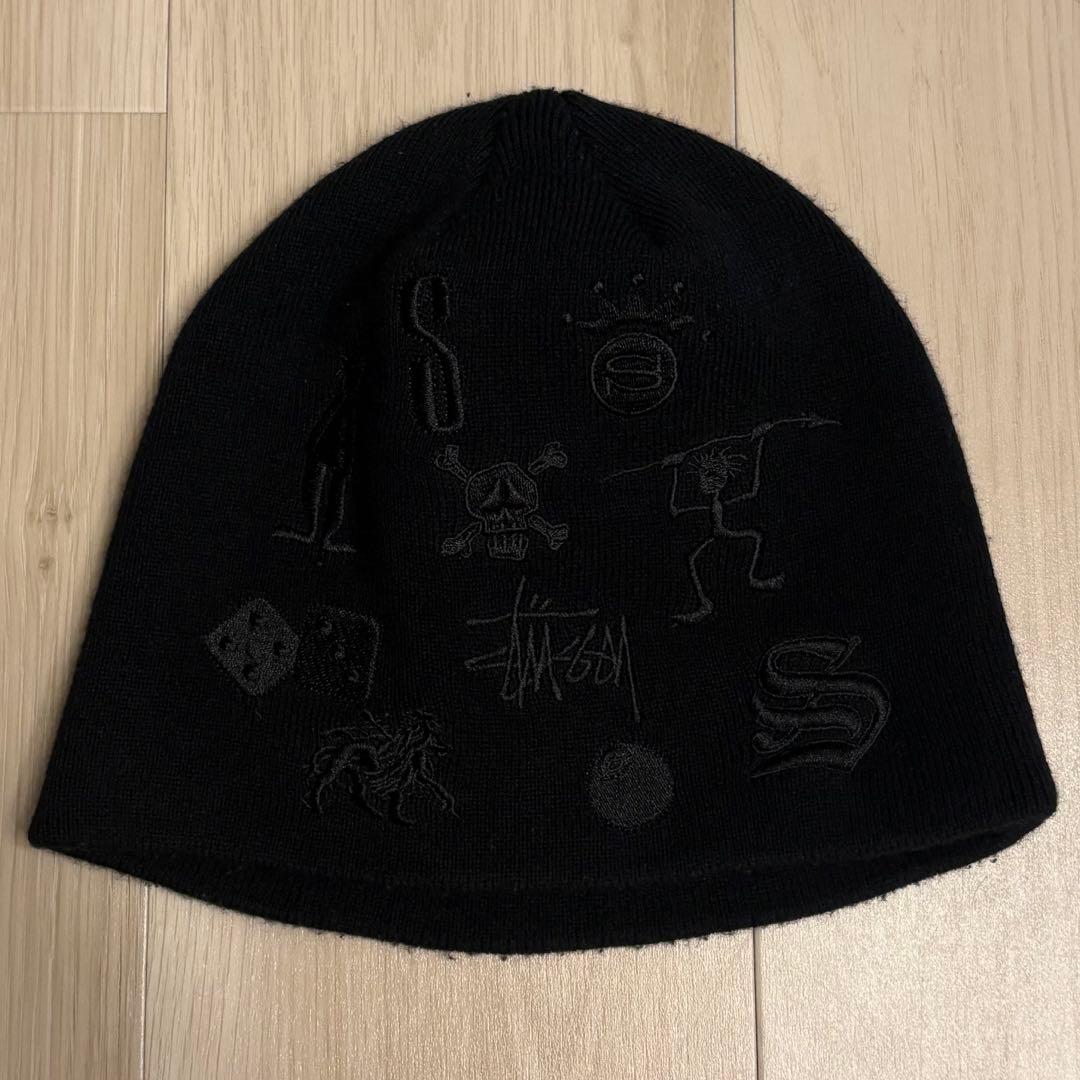 old stussy 90s 歴代ロゴ 総柄 ビーニー