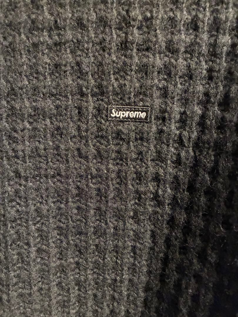 Supreme ブラック ワッフルセーター Lサイズ