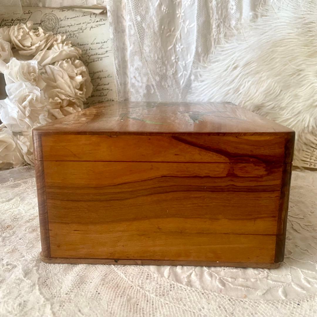 ミア　　【レア】鍵付き大きなモシュリンヌボックスピンクフランスアンティーク