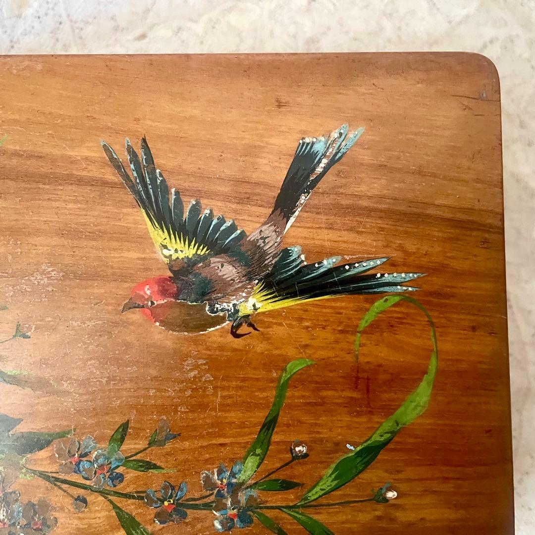 ミア　　【レア】鍵付き大きなモシュリンヌボックスピンクフランスアンティーク