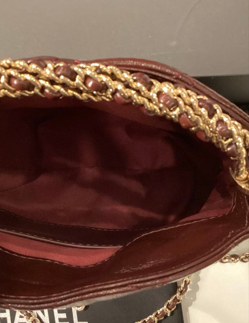 シャネル　ココチェーンクラッチショルダー　ボルドー　ノベルティ