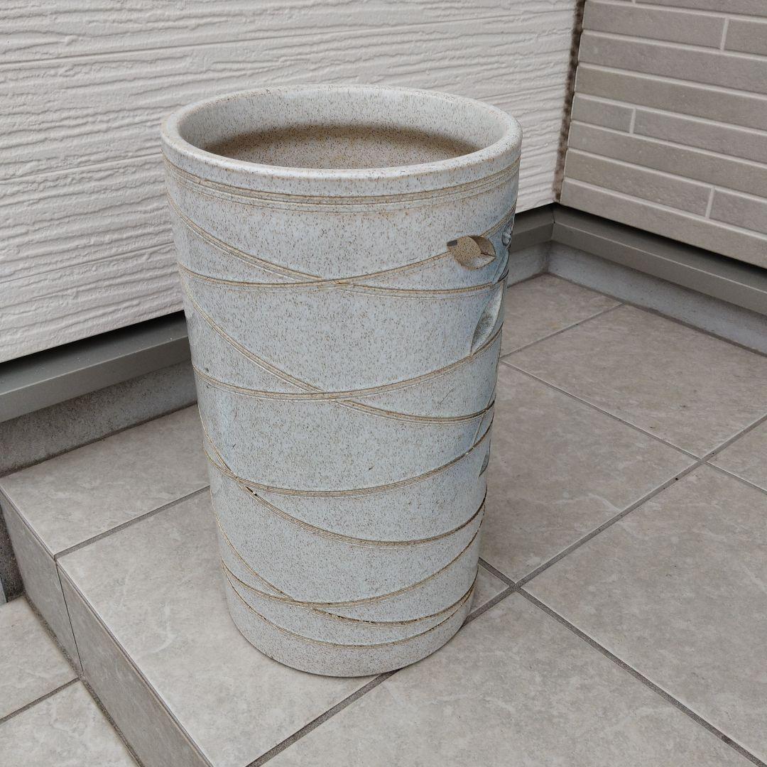 信楽焼 和風 おしゃれ 傘立て 陶器 かさたて インテリア 白唐草傘立て