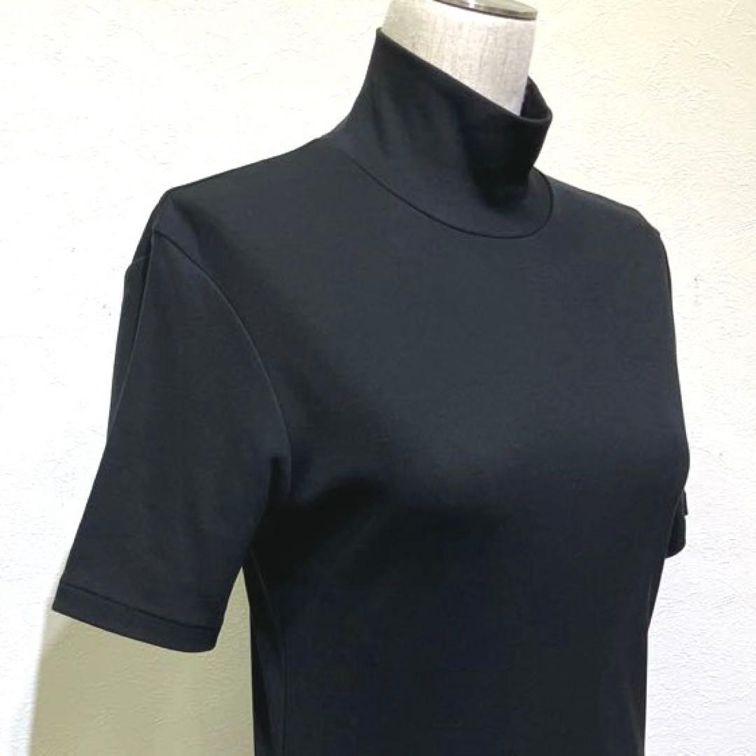 ヨウジヤマモト　ブラックハイネックロングワンピース　裏地スカート付　美シルエット