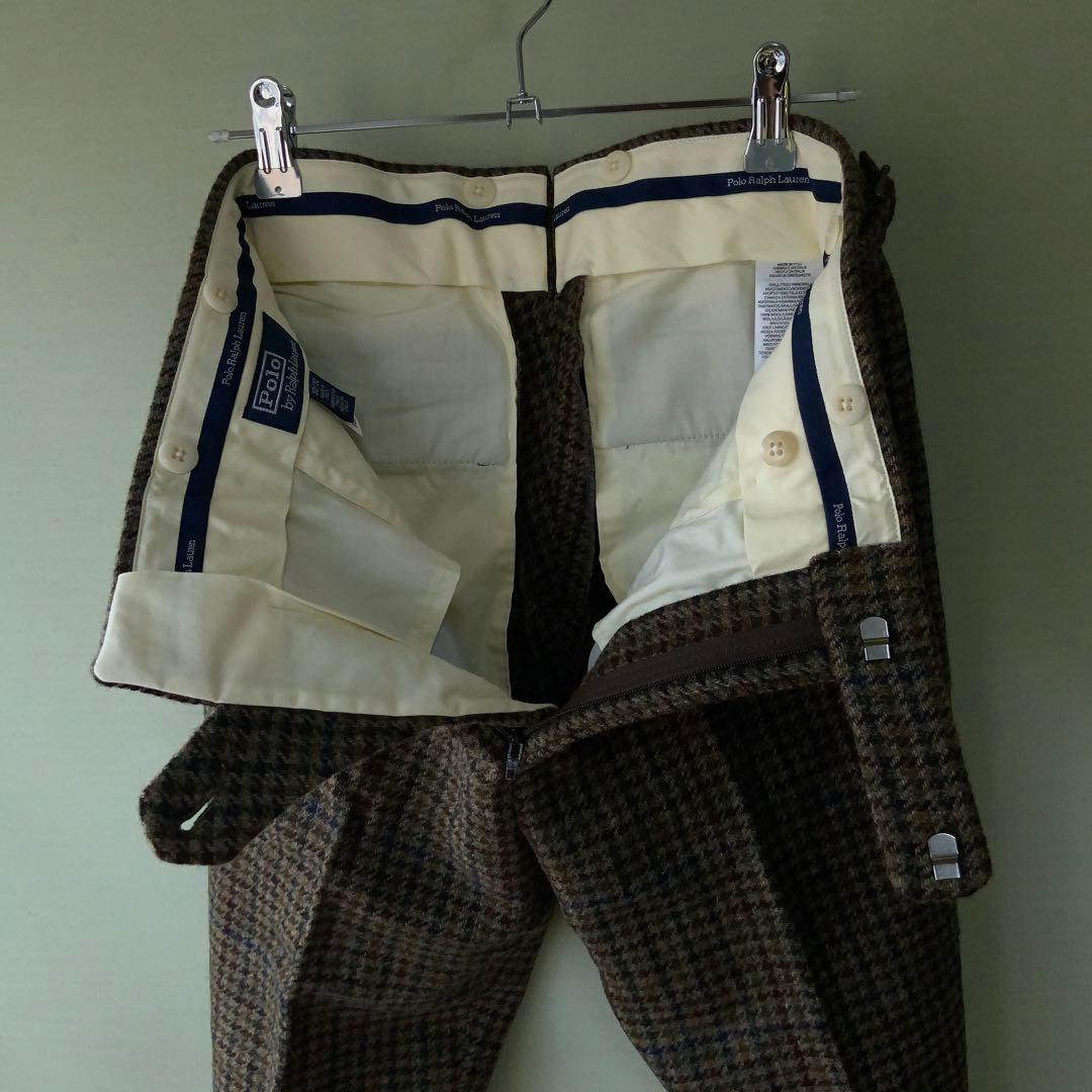 イタリア製POLO ラルフローレン ツイードパンツ30/32ガンクラブチェック