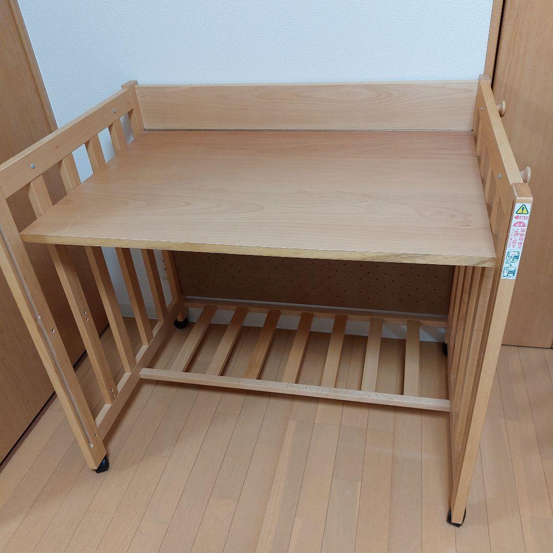 ケン、石崎家具 日本製 5way ベビーベッド 「ミニベッド＆デスク」