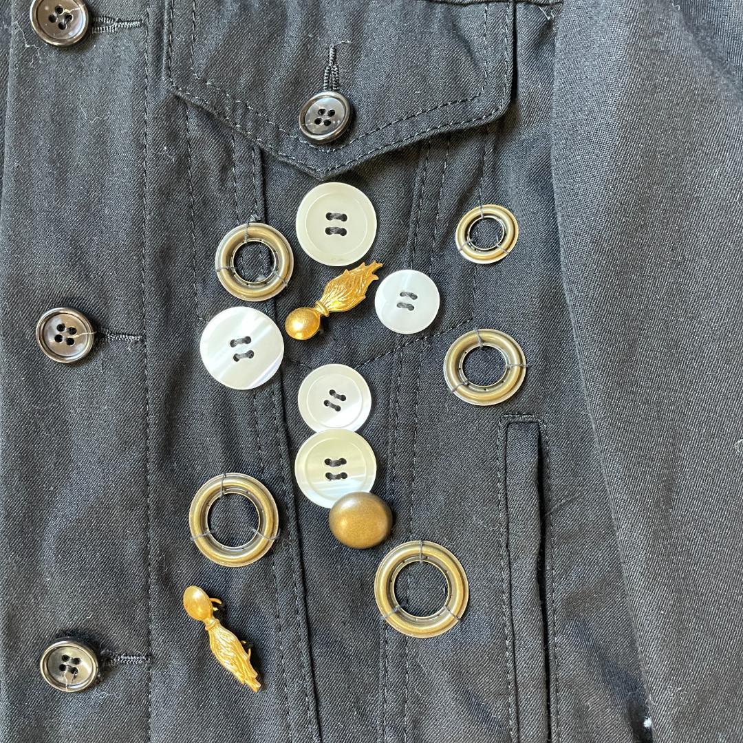 ちぃかわブラック コムデギャルソン ウールジャケット XS アートデザイン