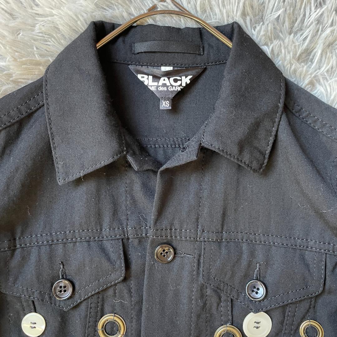 ちぃかわブラック コムデギャルソン ウールジャケット XS アートデザイン