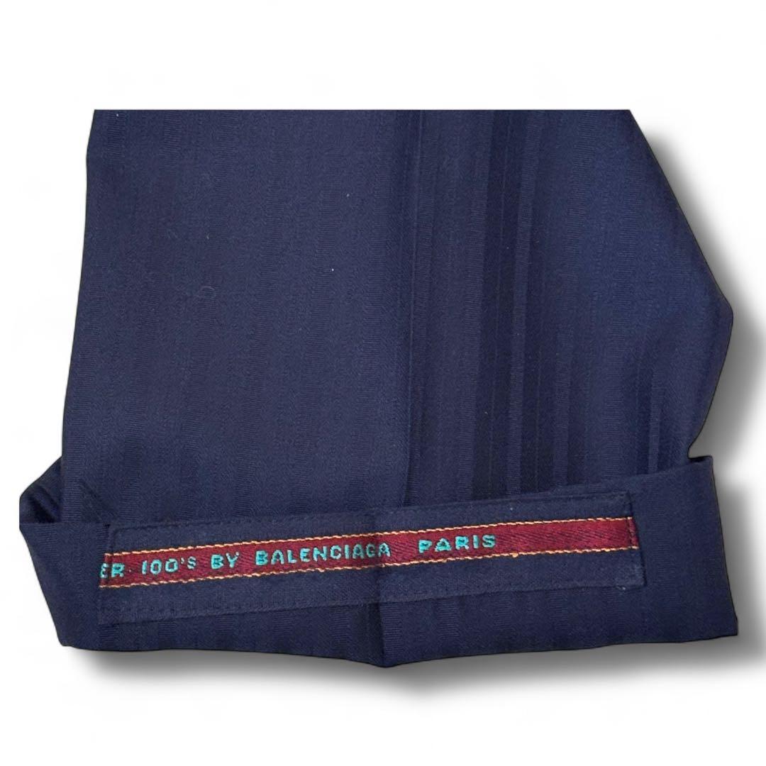 美品 バレンシアガ ダブルブレストスーツ セットアップ ウール 紺 ストライプ