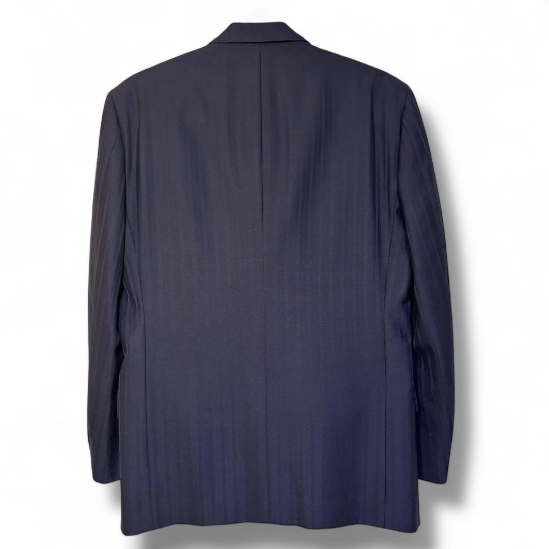 美品 バレンシアガ ダブルブレストスーツ セットアップ ウール 紺 ストライプ
