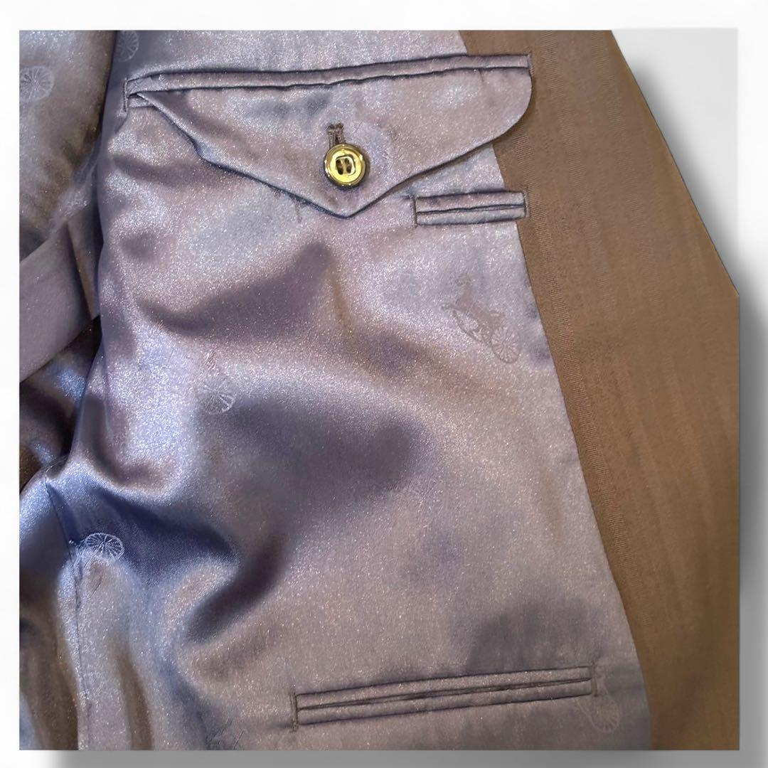 美品 バレンシアガ ダブルブレストスーツ セットアップ ウール 紺 ストライプ