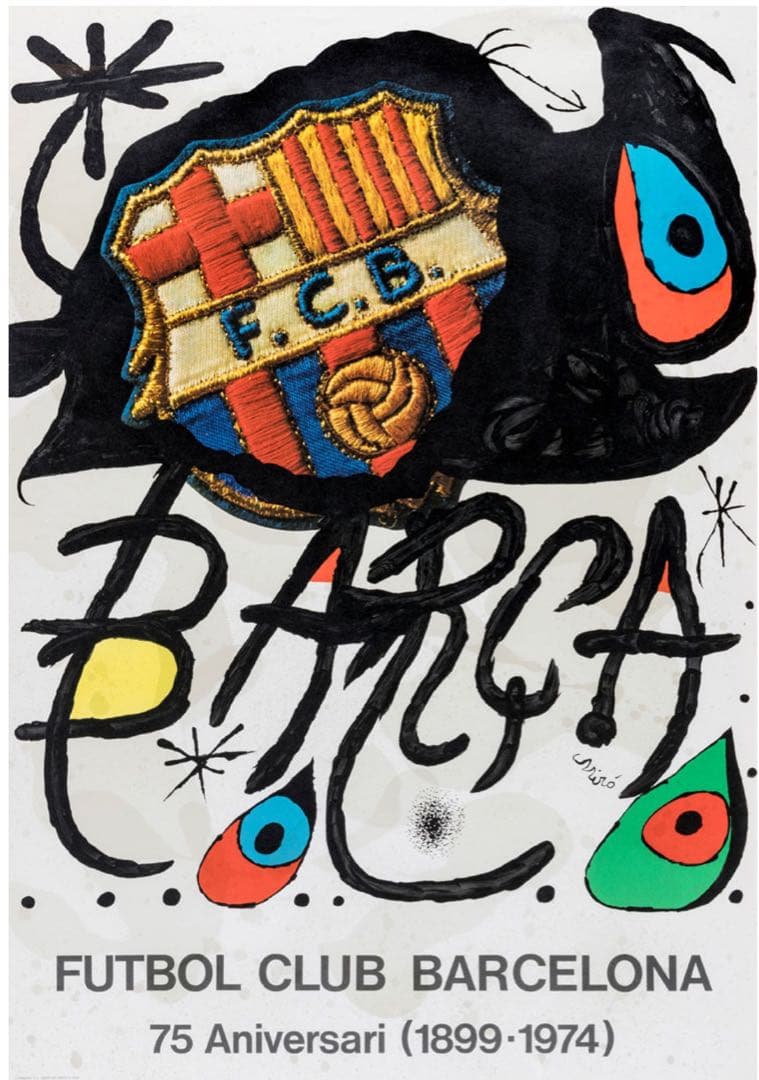 【新品未使用未開封】FCバルセロナ75周年記念Tシャツ(ミロ展)赤青2枚セット