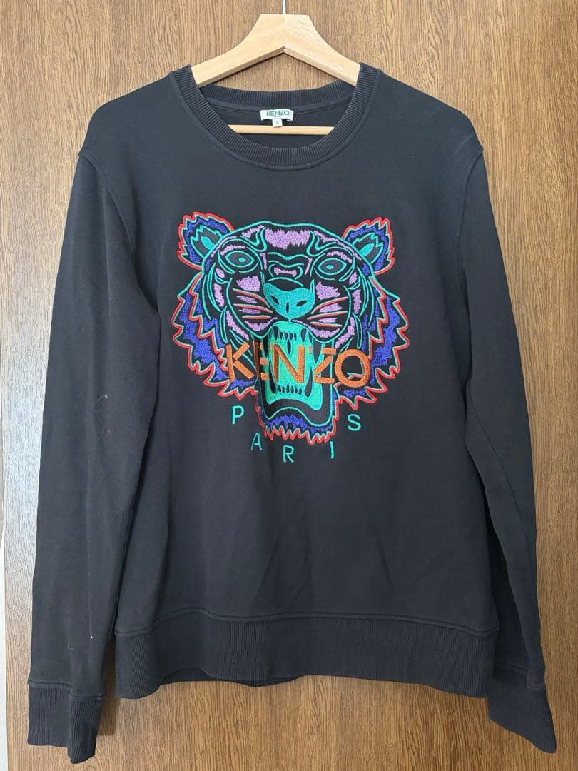 【定番】KENZO ケンゾー タイガー刺繍 スウェット トレーナー ブラック