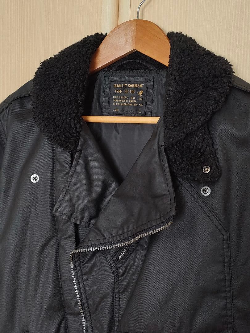 極美品 ユニクロ KM ミリタリー フライトジャケット ブルゾン Lサイズ 黒