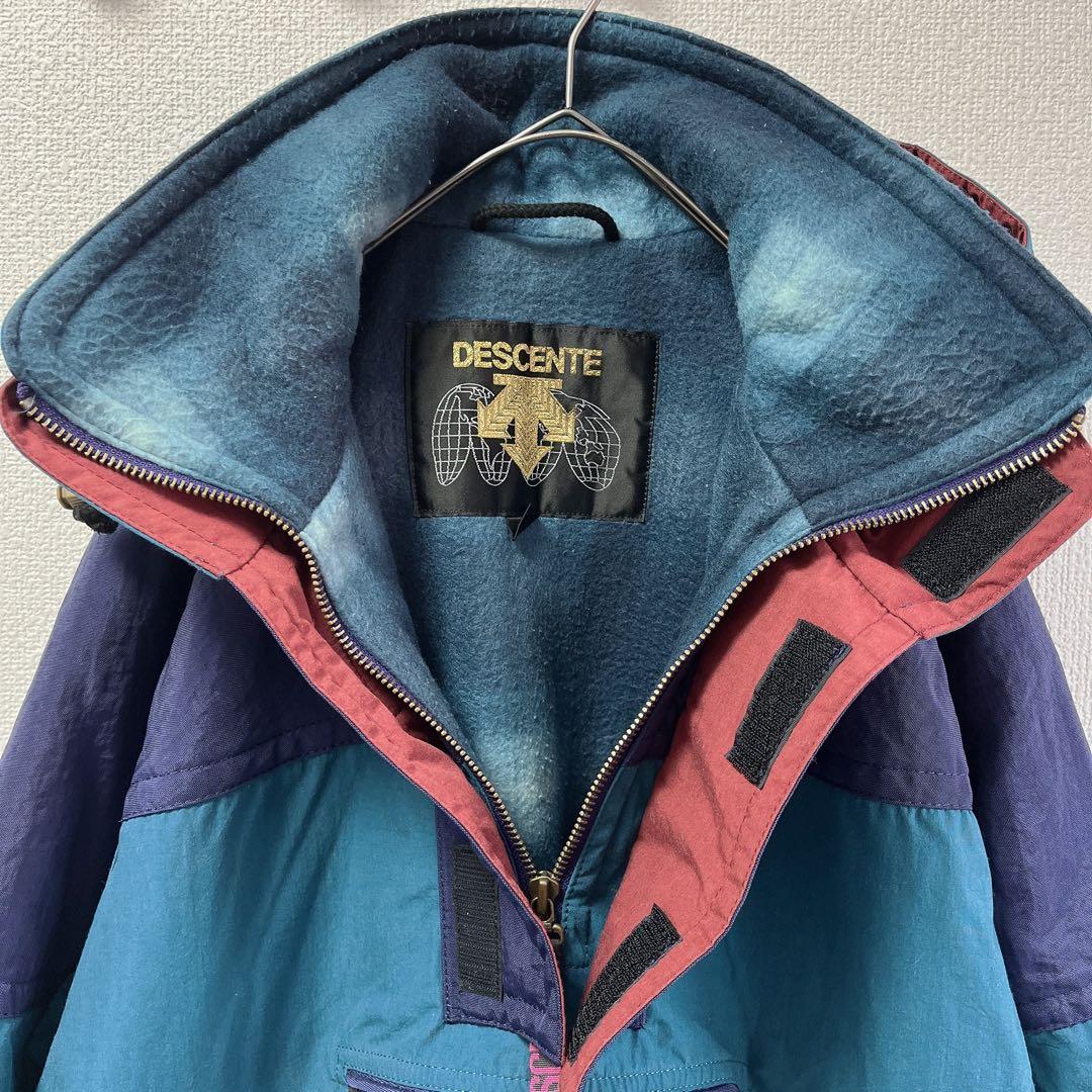 ☆90’sレア☆ デサント スキーウェア テック系 上下セット ブルー M