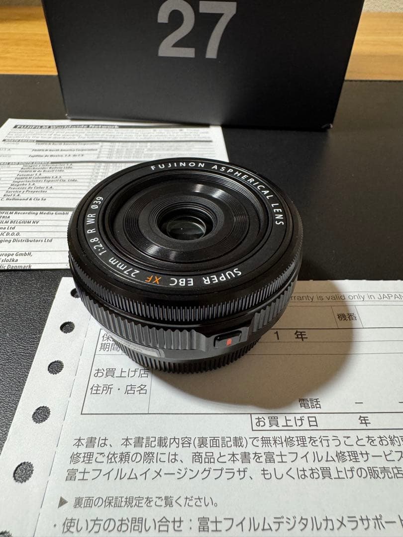 【美品】FUJIFILM XF27mmF2.8 R WR レンズ