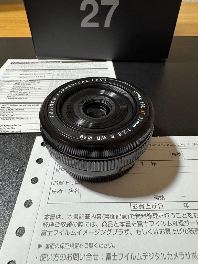 【美品】FUJIFILM XF27mmF2.8 R WR レンズ
