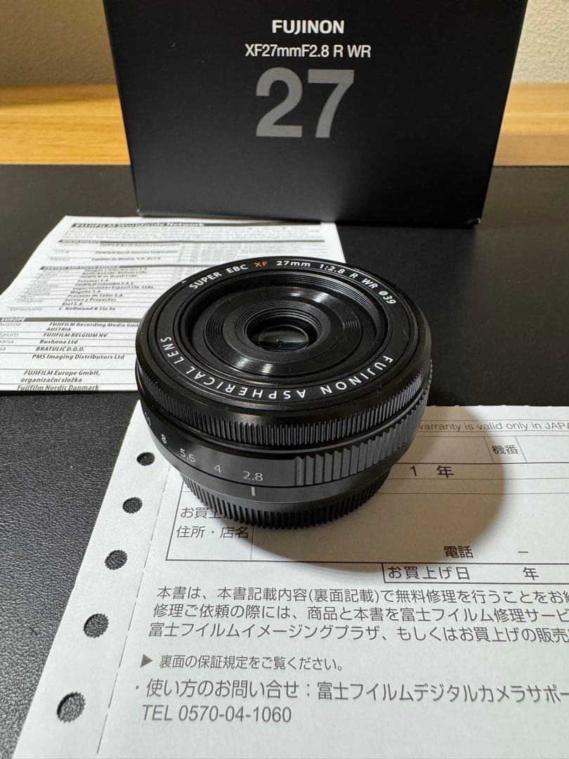 【美品】FUJIFILM XF27mmF2.8 R WR レンズ