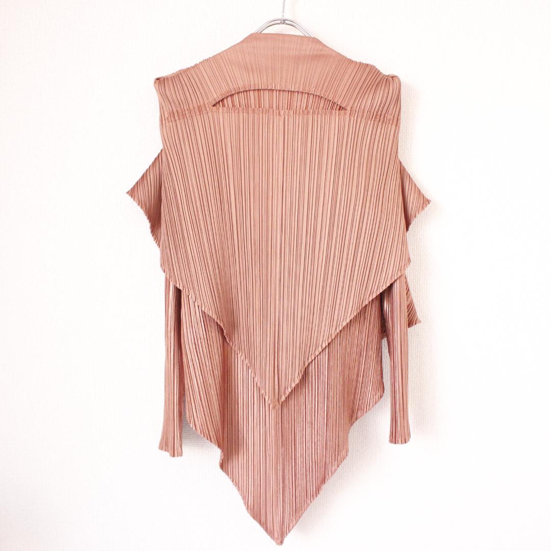 PLEATS PLEASE 変形カーディガン Lサイズ ピンク