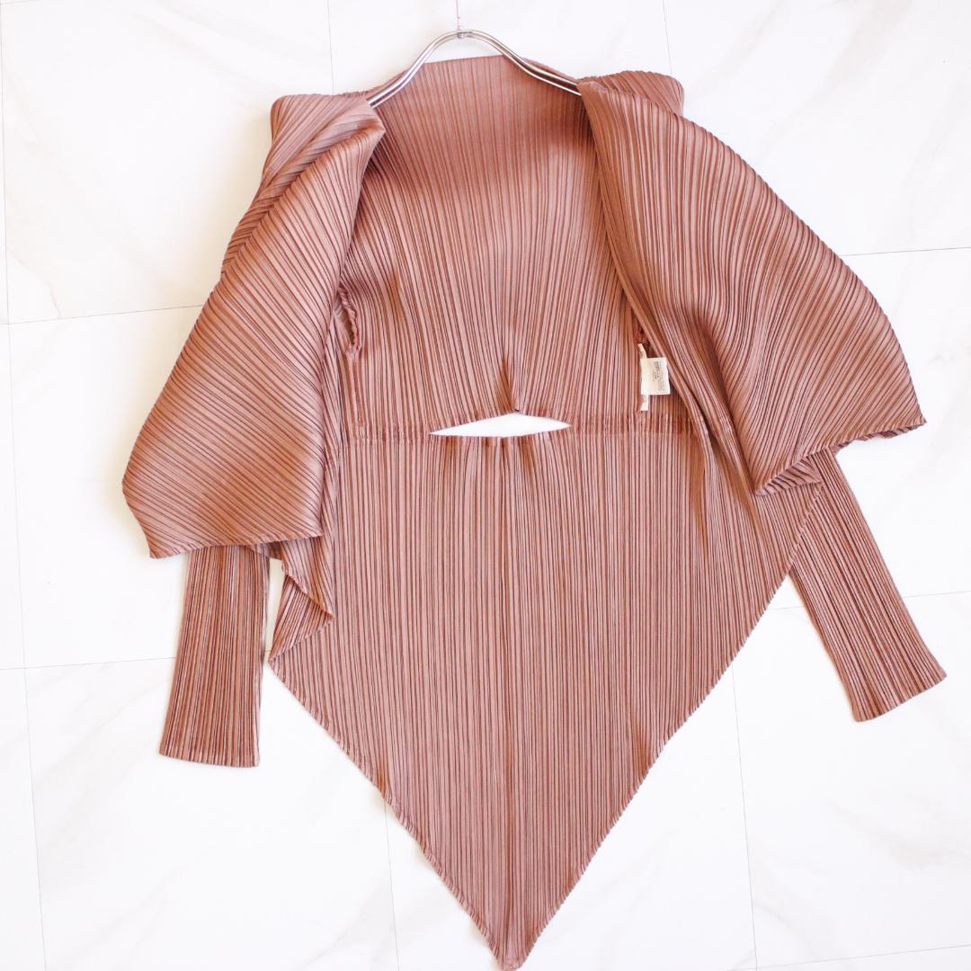 PLEATS PLEASE 変形カーディガン Lサイズ ピンク