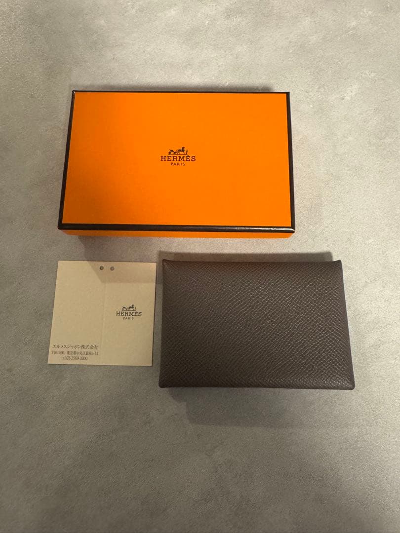 美品 エルメス カルヴィ バイカラー カードケース　名刺入れ