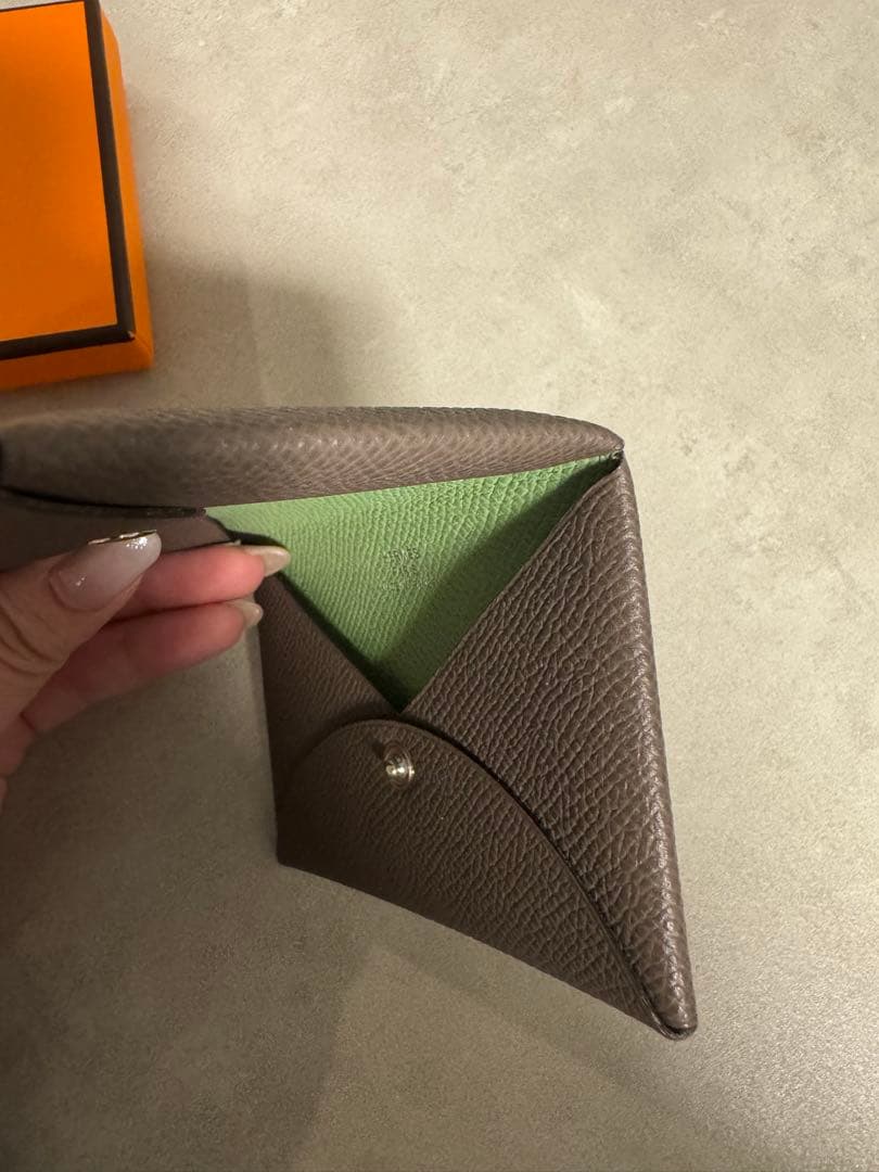 美品 エルメス カルヴィ バイカラー カードケース　名刺入れ