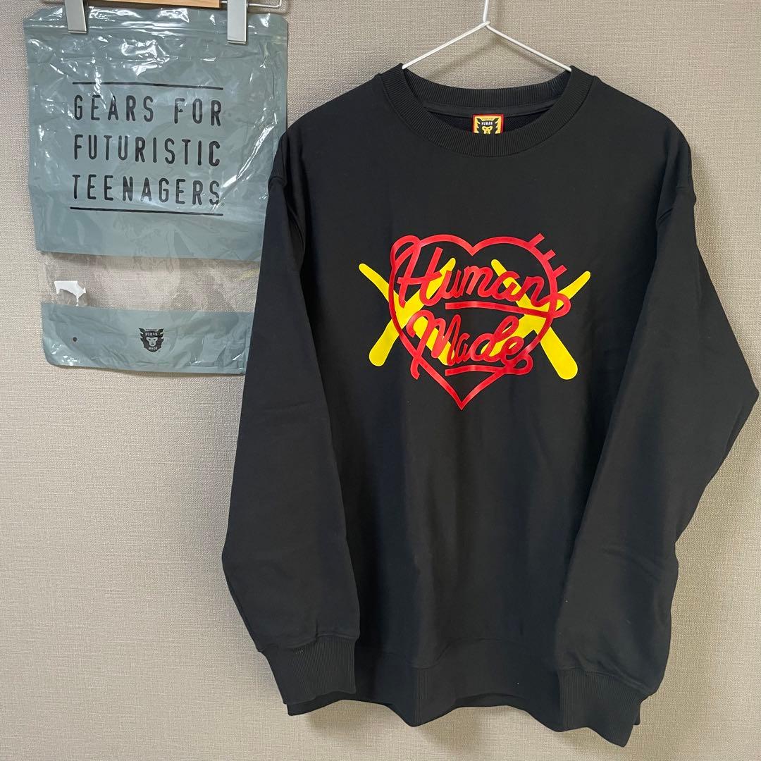 早い者勝ち　HUMAN MADE KAWS スウェット　トレーナー ブラック　L