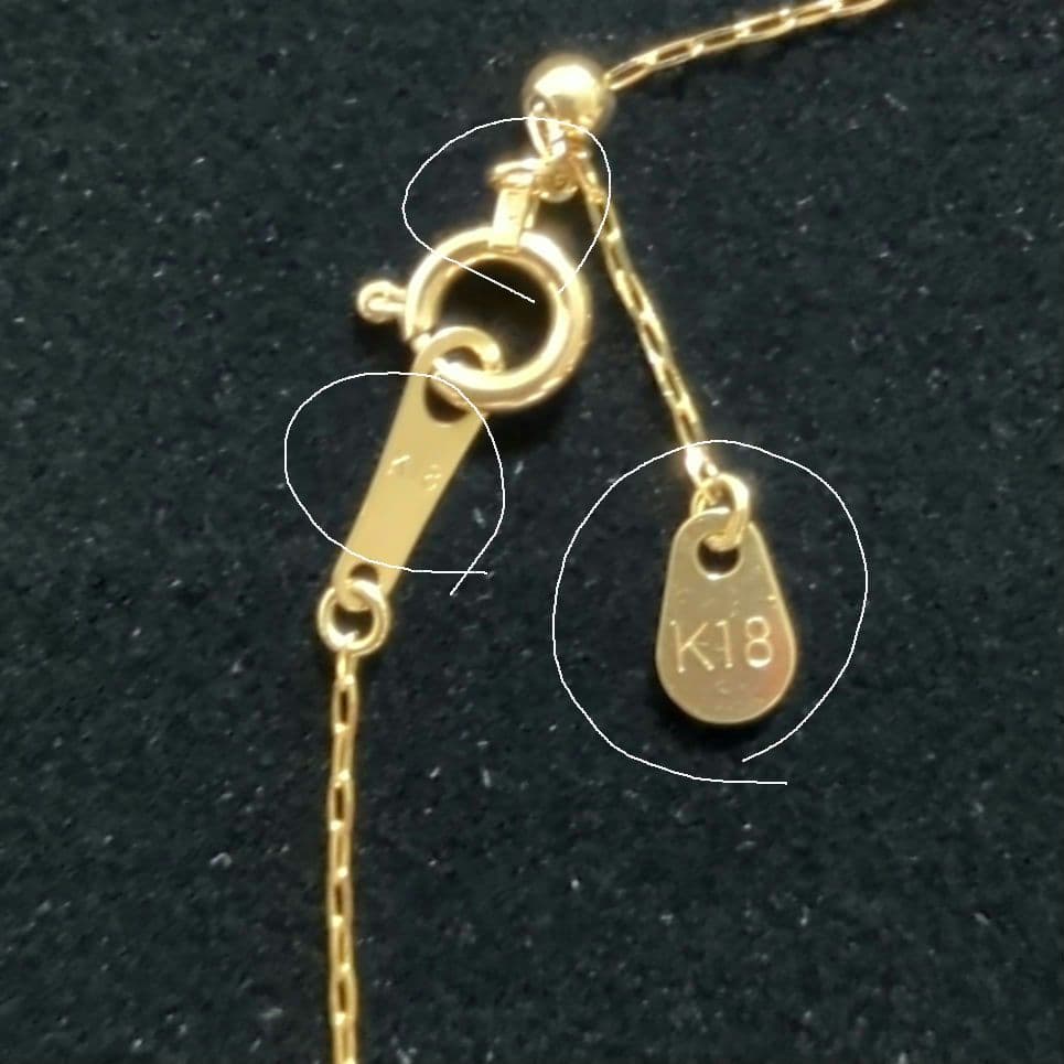 K18YGチェーンネックレス45cm