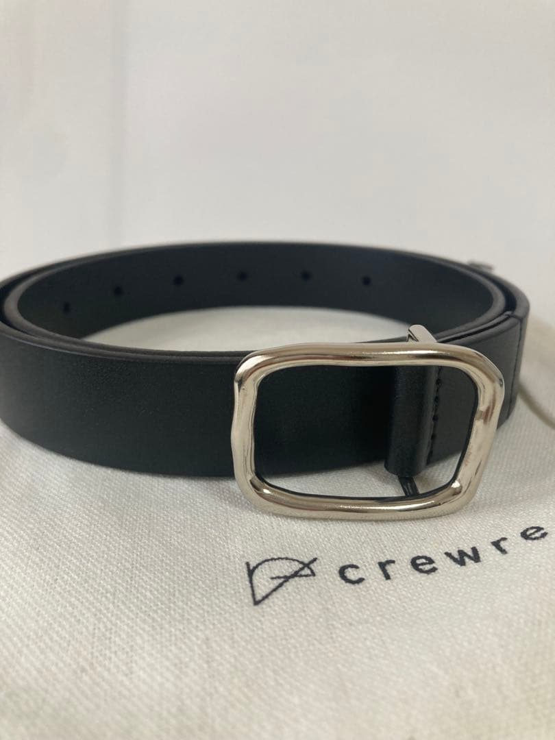 【試着のみ】CREWRE クルーレ　ボタンスタッズレザーベルト　黒　サイズ1