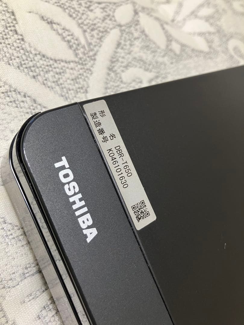【TOSHIBA 東芝HDD&ブルーレイディスクレコーダー形名DBR-T650】
