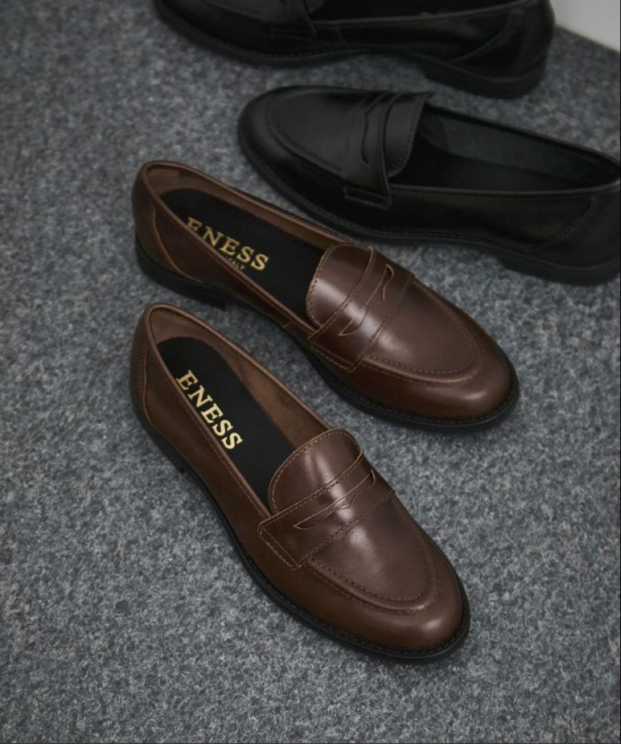 eness ローファー　ブラウン　37