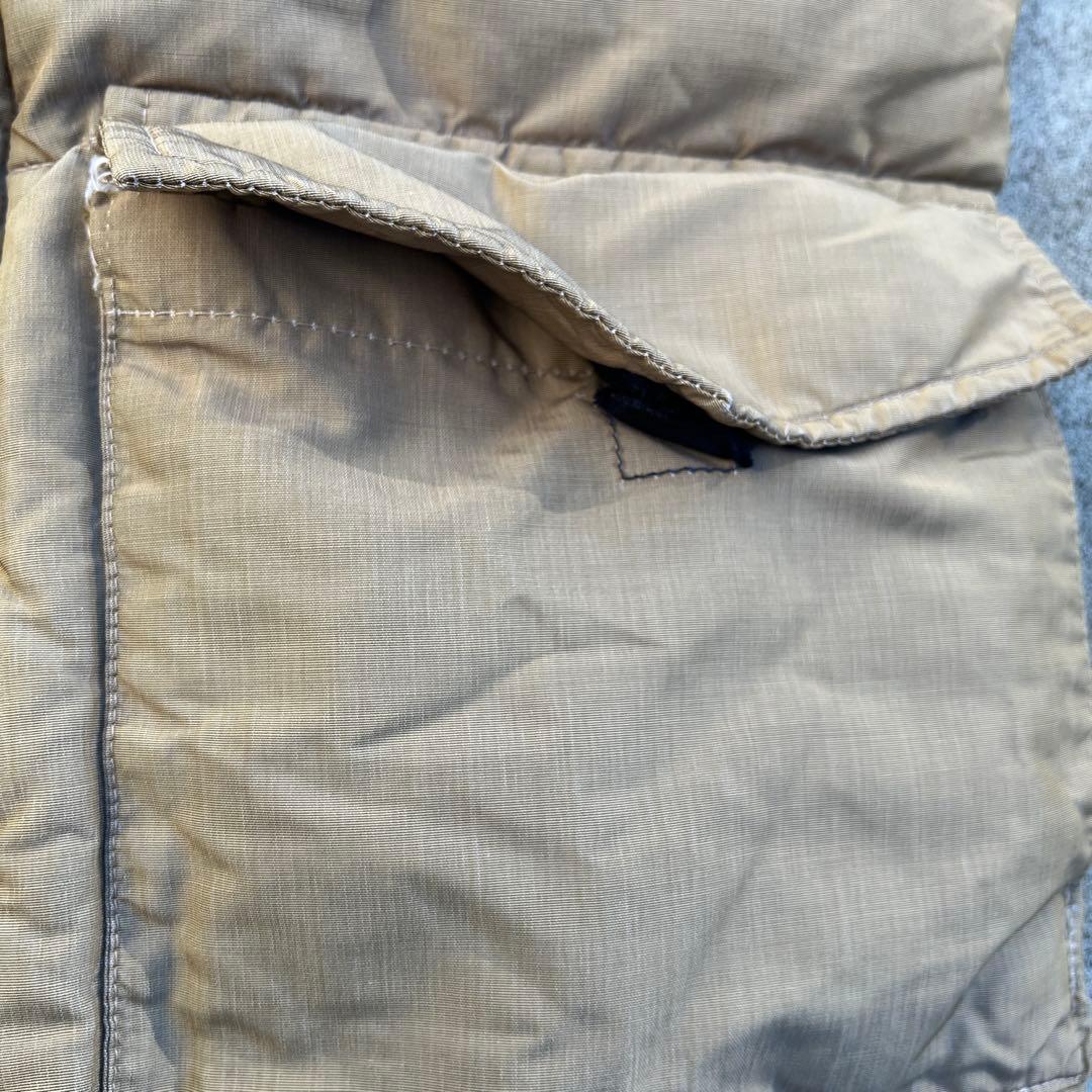 70s 縦型ポケット USA製 L.L.Bean ダウンベスト ベージュ筆記体
