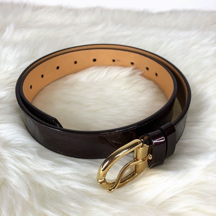 LOUIS VUITTON ベルト ヴェルニ アマラント パテント ユニセックス