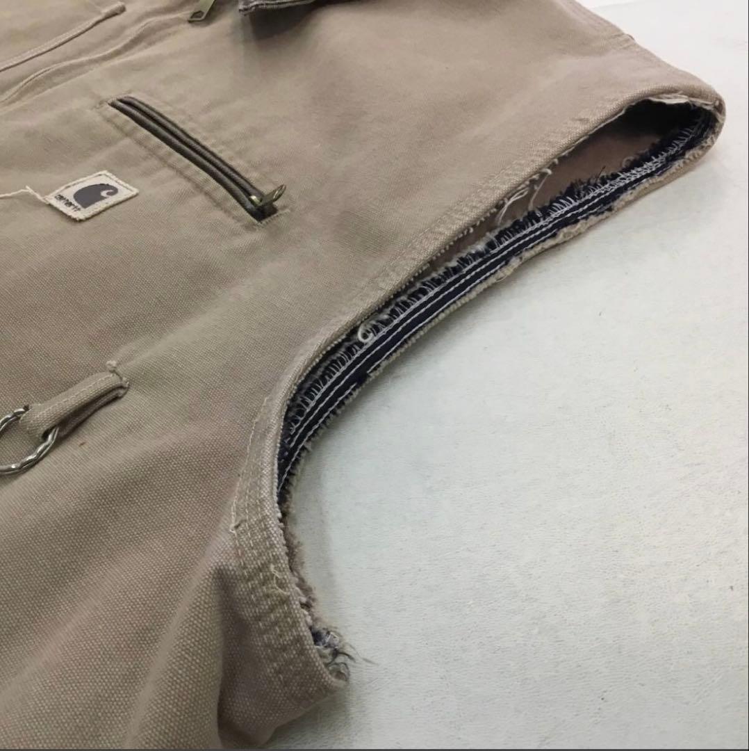 へ*ち様 【希少】Carhartt デトロイトジャケット リメイクベスト ヴィン