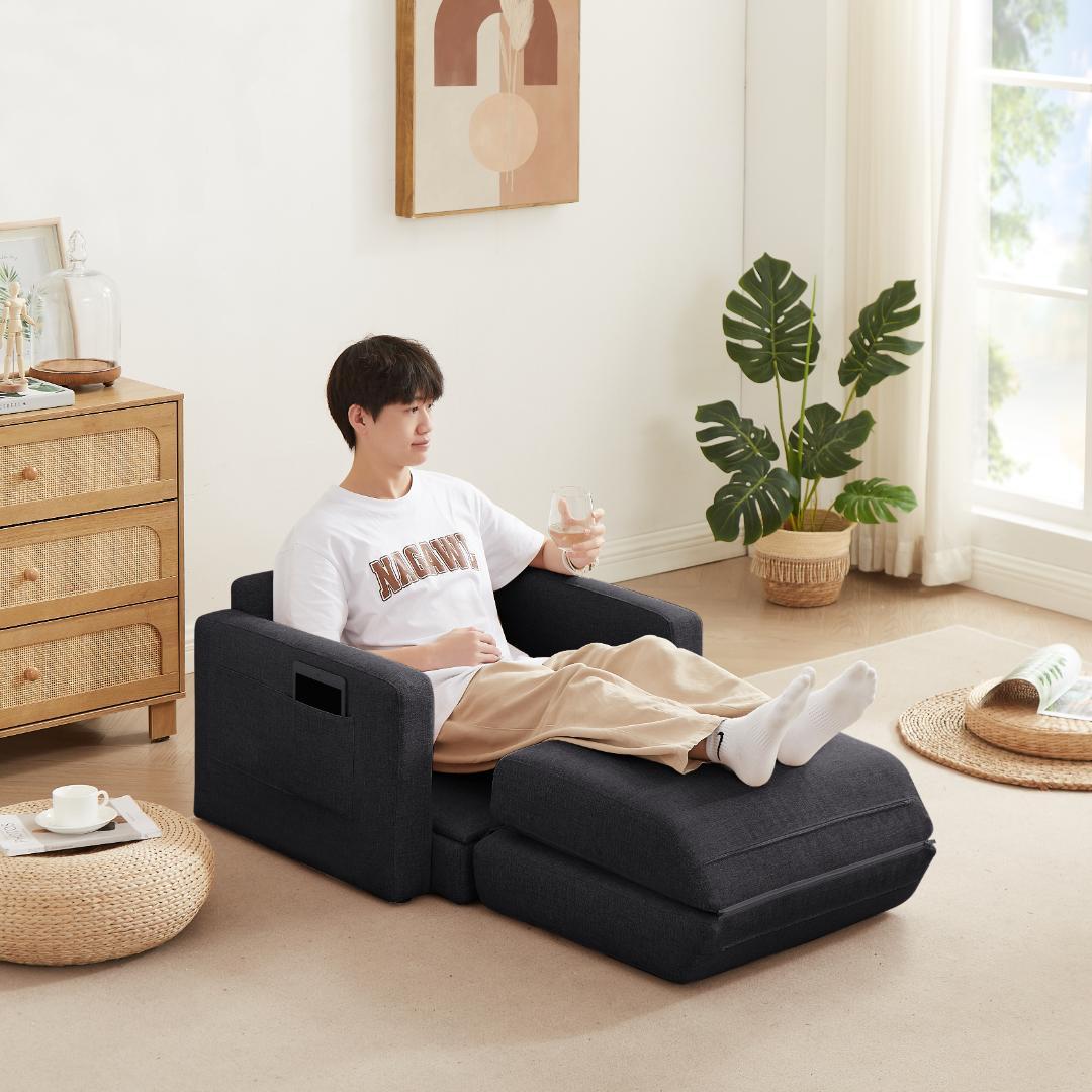 ソファーベッド 折りたたみベッド ローソファー シングルソファーベッド