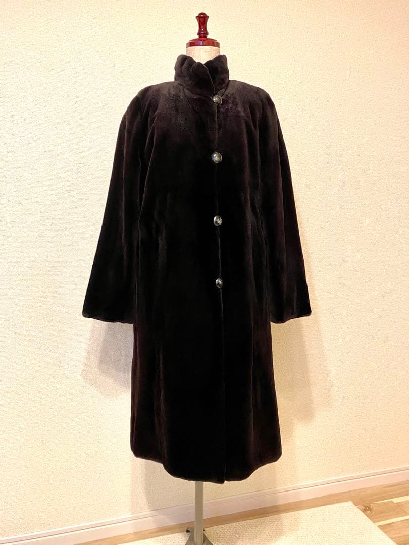 シルク×シェアードミンク　リバーシブルコート