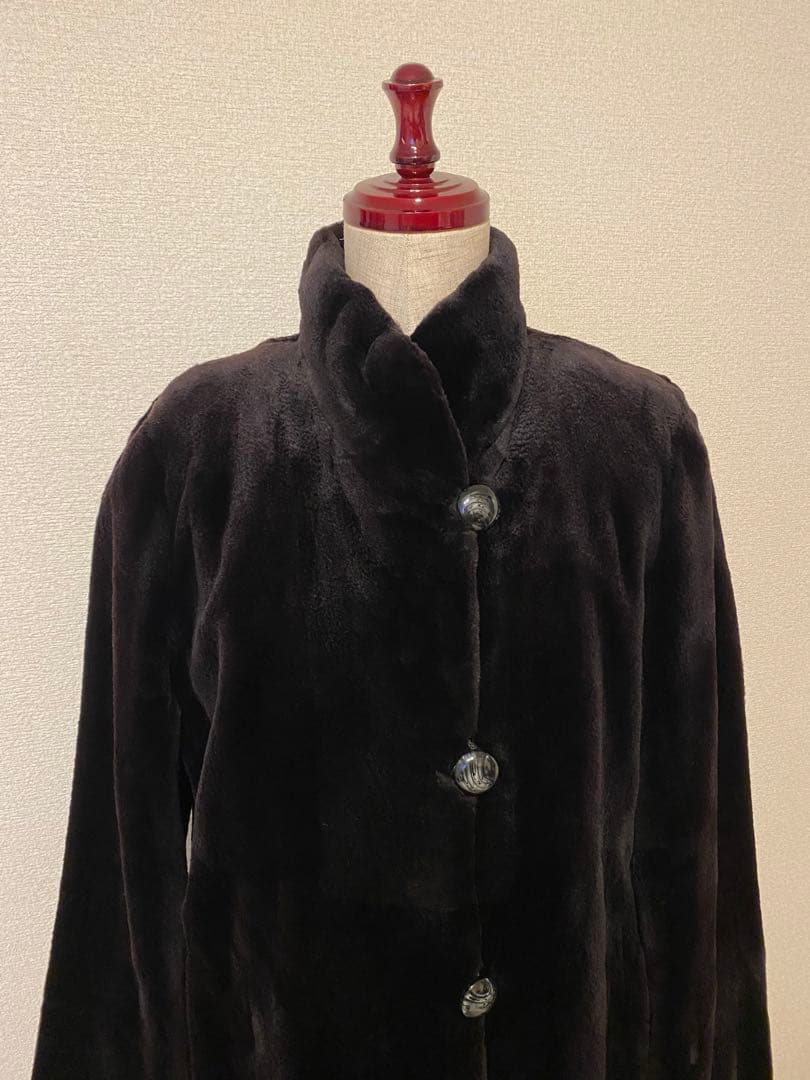 シルク×シェアードミンク　リバーシブルコート