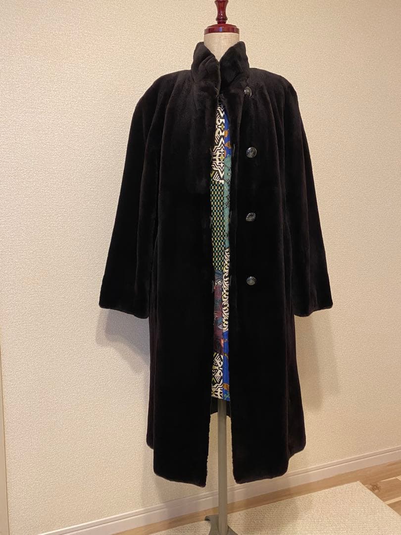 シルク×シェアードミンク　リバーシブルコート