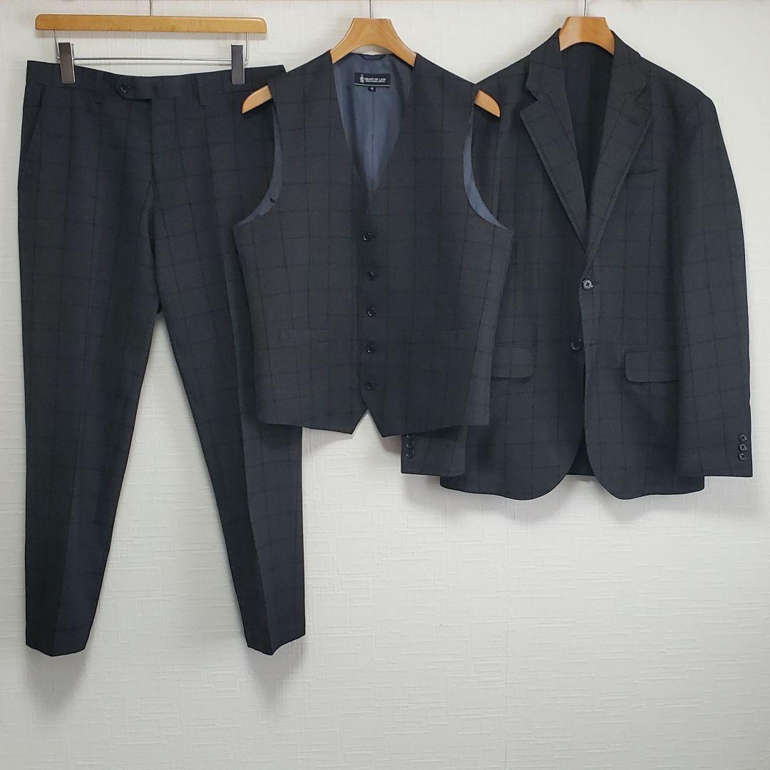 ヒロココシノ　ハートオブライオン　メンズ　ビジネス　スーツ　スリーピース