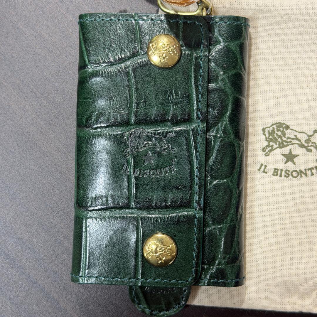 【新品未使用】イルビゾンテ キーケース グリーン クロコ柄