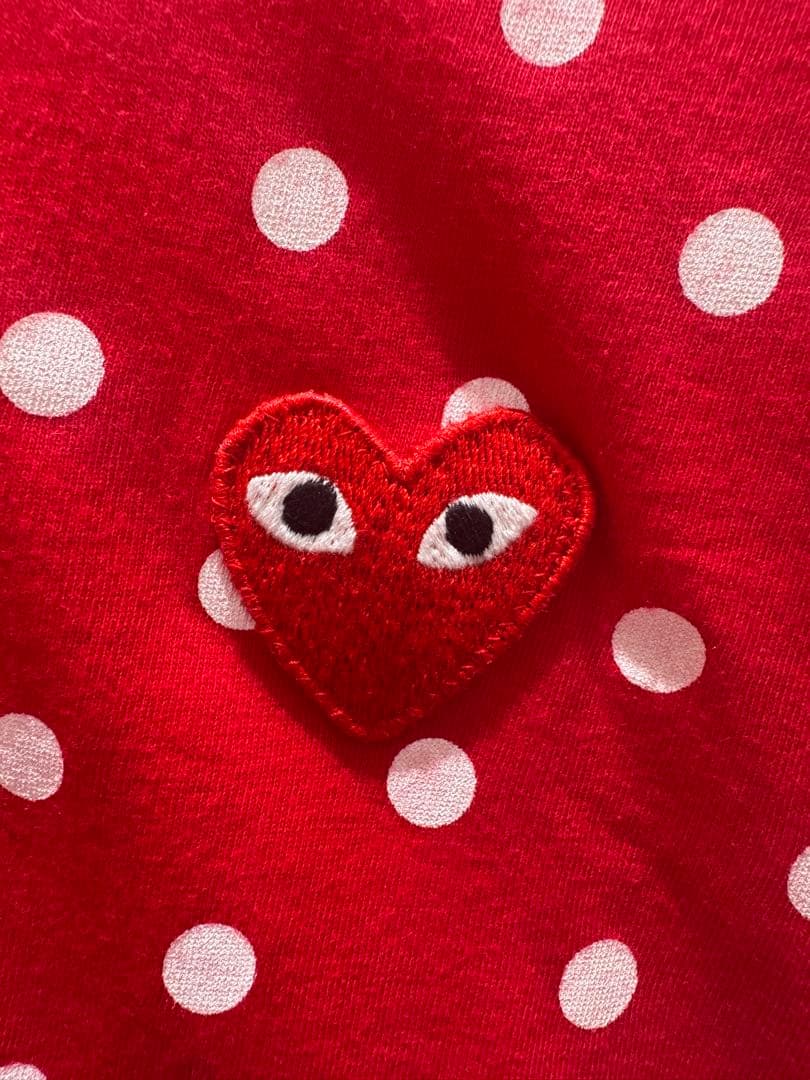 PLAY COMME des GARÇONS ドット水玉ロンTコムデギャルソン赤