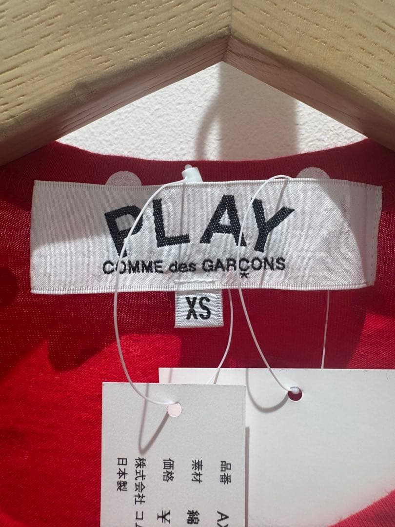 PLAY COMME des GARÇONS ドット水玉ロンTコムデギャルソン赤