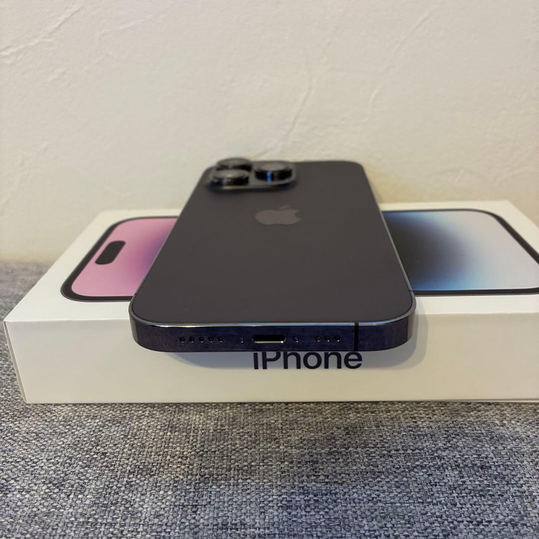 【箱付き】Apple iPhone 14 Pro 128GB ディープパープル