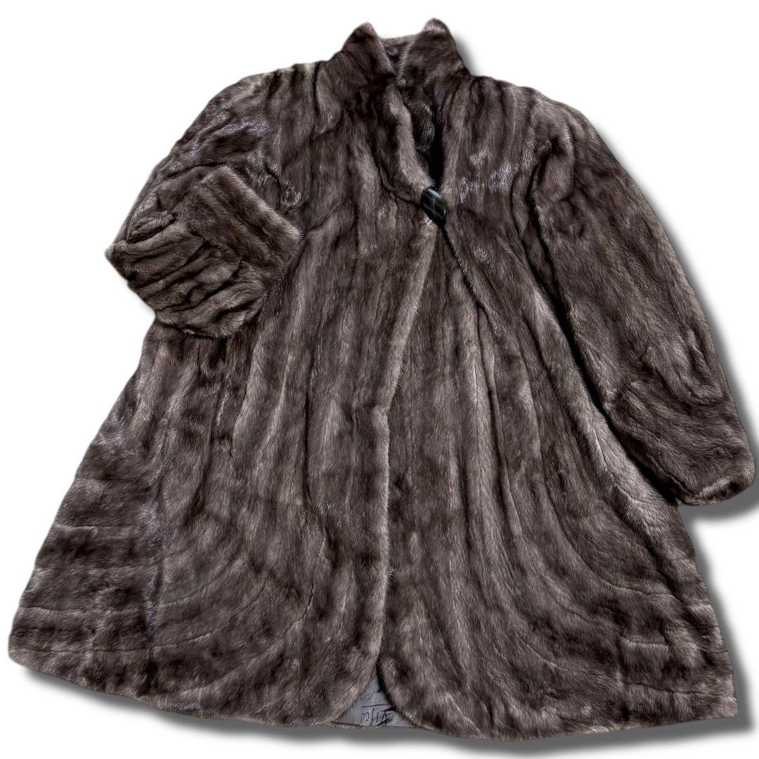 VISCARDI ブルーアイリスミンク ファーコート 毛皮 紋様柄 裾周り212