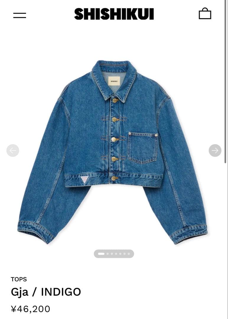 【新品未使用】【新作】THE SHISHIKUI Gjaデニムジャケット