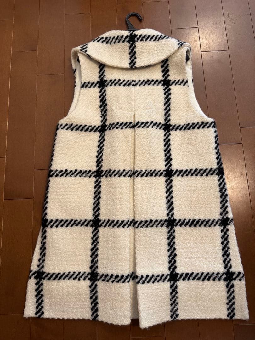sheller シェリエ ジレコート 極美品 ビックチェック柄