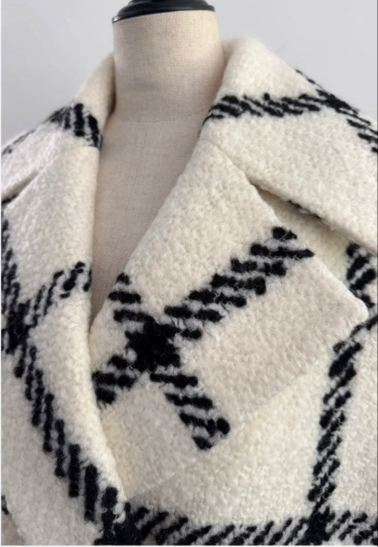 sheller シェリエ ジレコート 極美品 ビックチェック柄